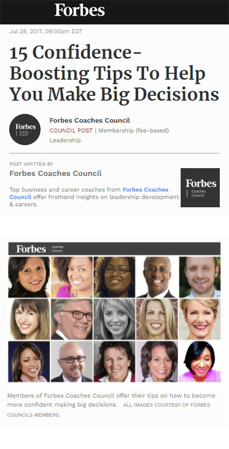 15 Confidence-Boosting Tips To Help You Make Big Decisions : Forbes Eddie Turner