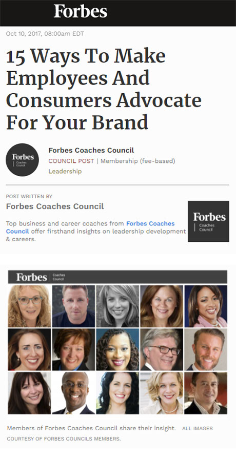 15 Ways To Make Employees And Consumers Advocate For Your Brand : Forbes Eddie Turner