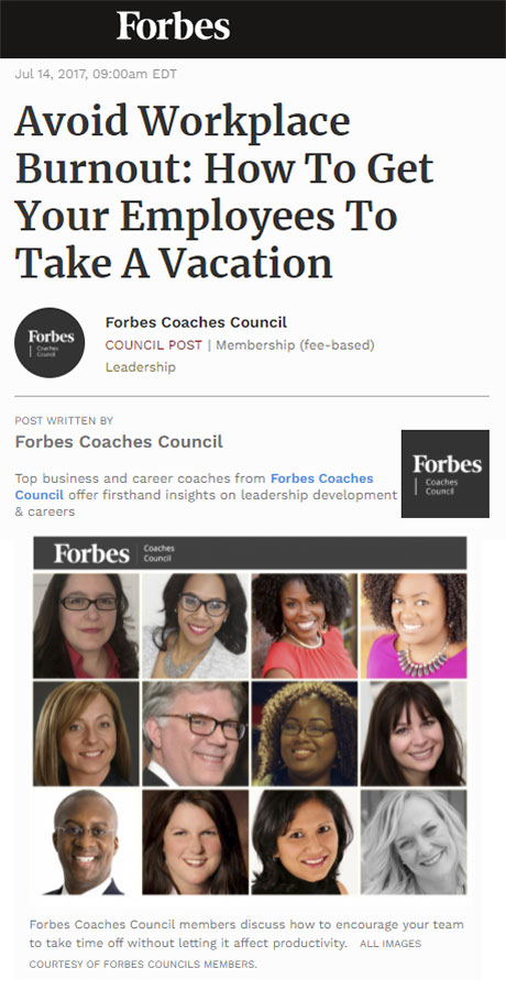Avoid Workplace Burnout: How To Get Your Employees To Take A Vacation : Forbes Eddie Turner