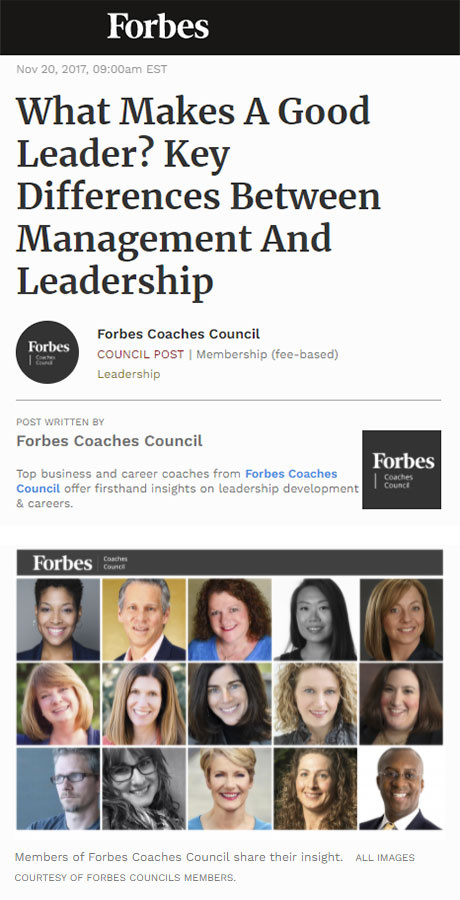 What Makes A Good Leader? Key Differences Between Management And Leadership : Forbes Eddie Turner